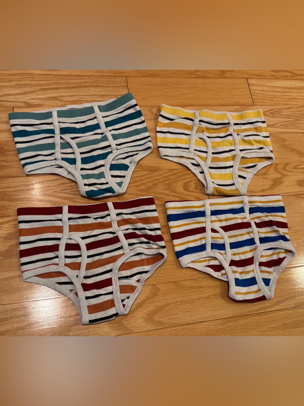 Set of 4 Hanna Andersson Organic Cotton Briefs colorful stripes size M